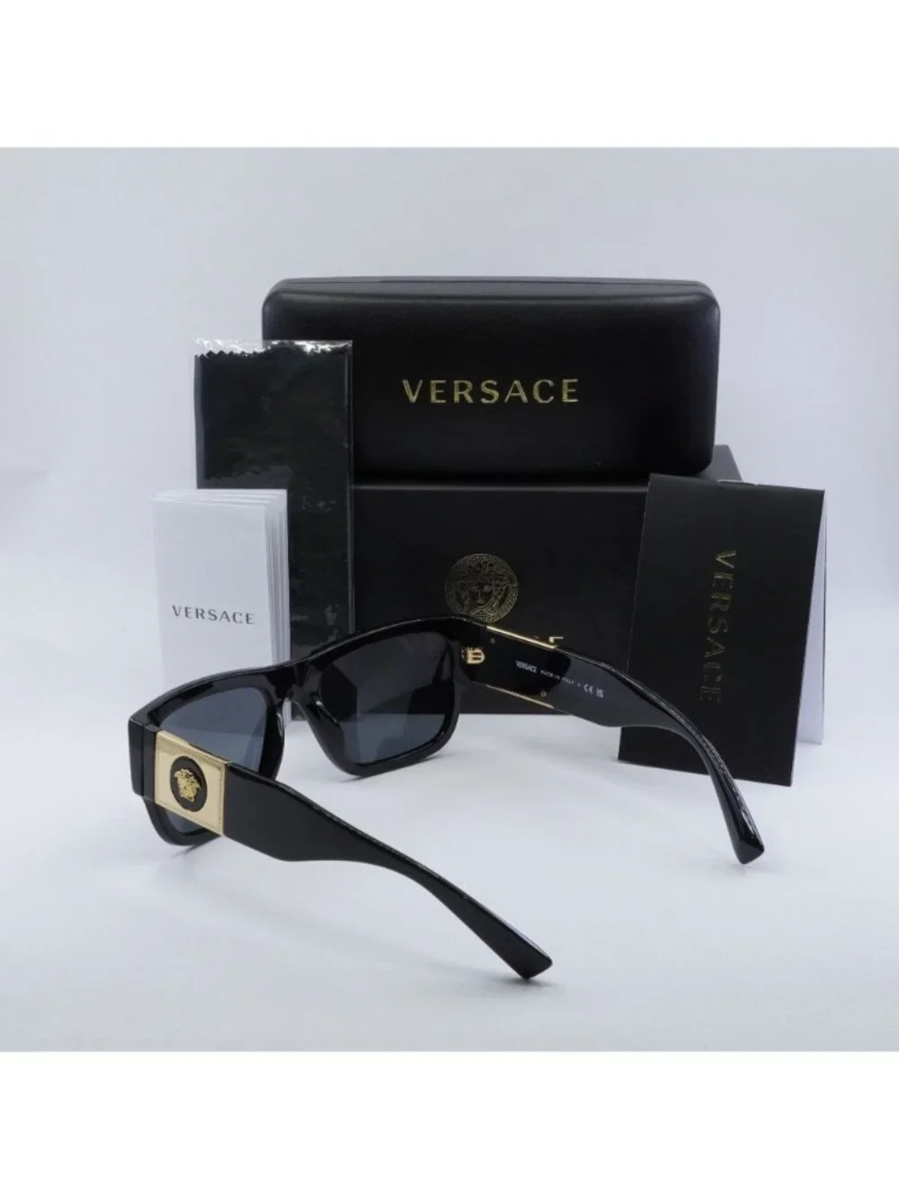 Versace VE4406 GB1/87 Rectangle Sunglasses – Black / Grey